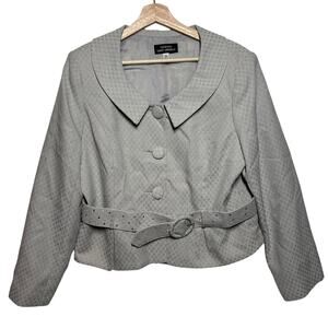 Vintage Giorgio Sant'Angelo Cropped Peplum Blazer Jacket Sz 16 80s 90s Belted